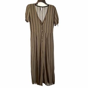 Striped Brown Jumpsuit